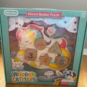 Wooden Critters Unicorn Number Puzzle